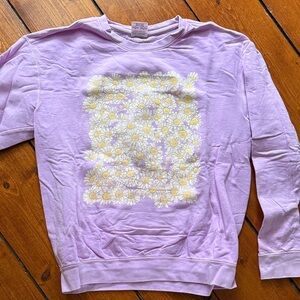 Lavender Daisy Print Sweatshirt